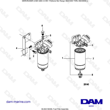 Mercruiser CMD QSD 2.0 ES 170 - Fuel Filter Assembly