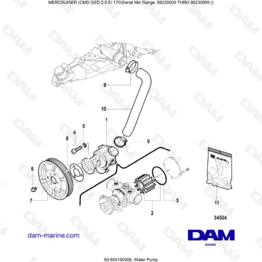 Mercruiser CMD QSD 2.0 EI 170 - Water Pump