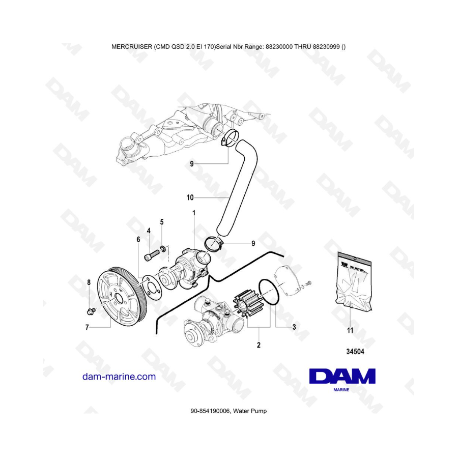 Mercruiser CMD QSD 2.0 EI 170 - Water Pump