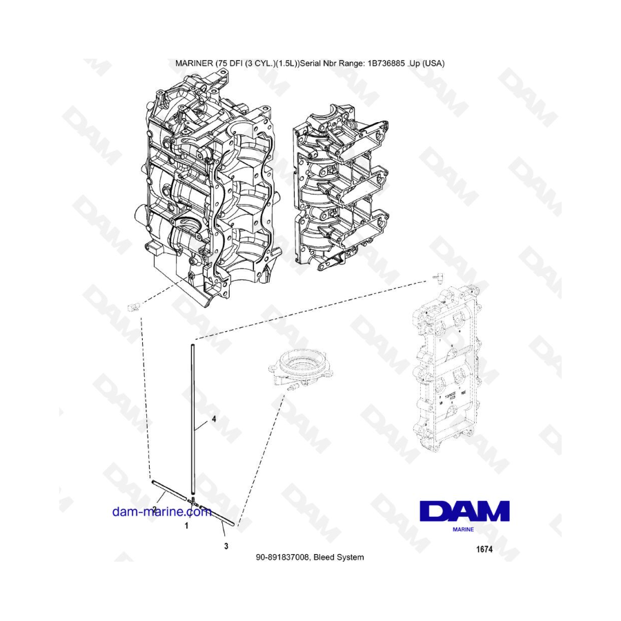 Mercury Mariner 75 Optimax - Bleed System Mercury Mariner 75 Optimax - Bleed System