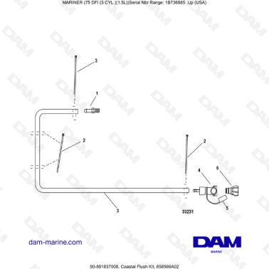 Mercury Mariner 75 Optimax - Coastal Flush Kit