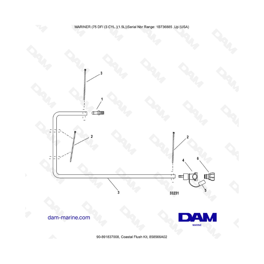 Mercury Mariner 75 Optimax - Coastal Flush Kit