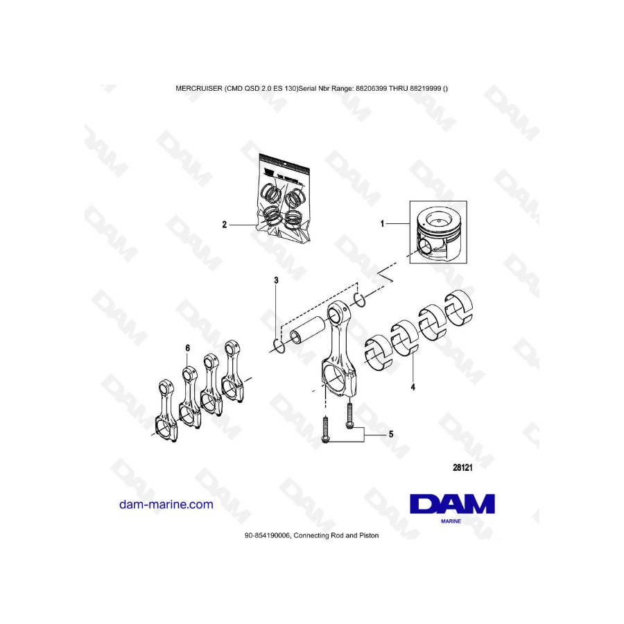 MERCRUISER CMD QSD 2.0 ES 150 - Connecting Rod and Piston