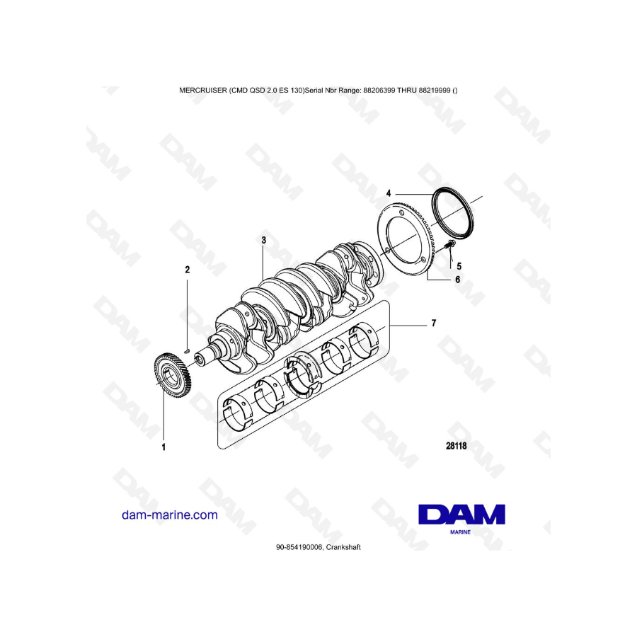 MERCRUISER CMD QSD 2.0 ES 150 - Crankshaft MERCRUISER CMD QSD 2.0 ES 150 - Crankshaft