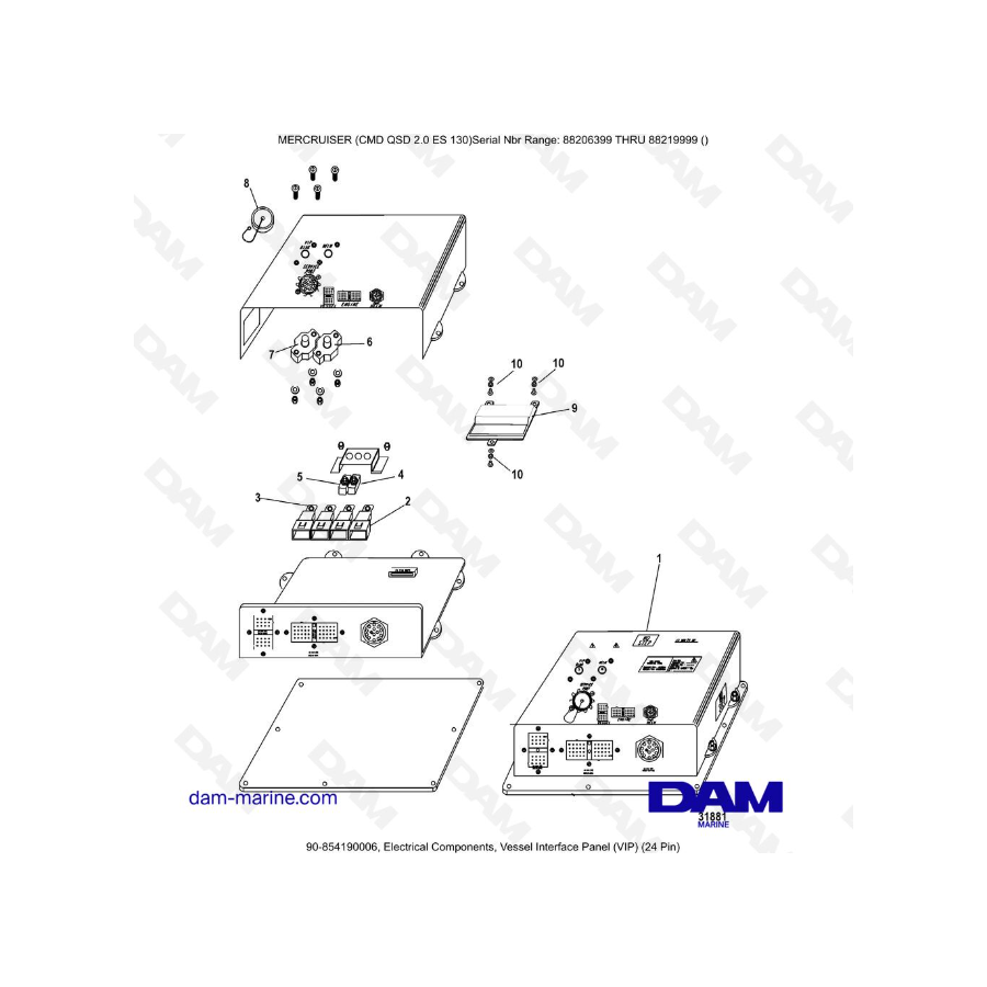 MERCRUISER CMD QSD 2.0 ES 150 - Electrical Components, Vessel Interface Panel (VIP) (24 Pin) MERCRUISER CMD QSD 2.0 ES 150 - Electrical Components, Vessel Interface Panel (VIP) (24 Pin)