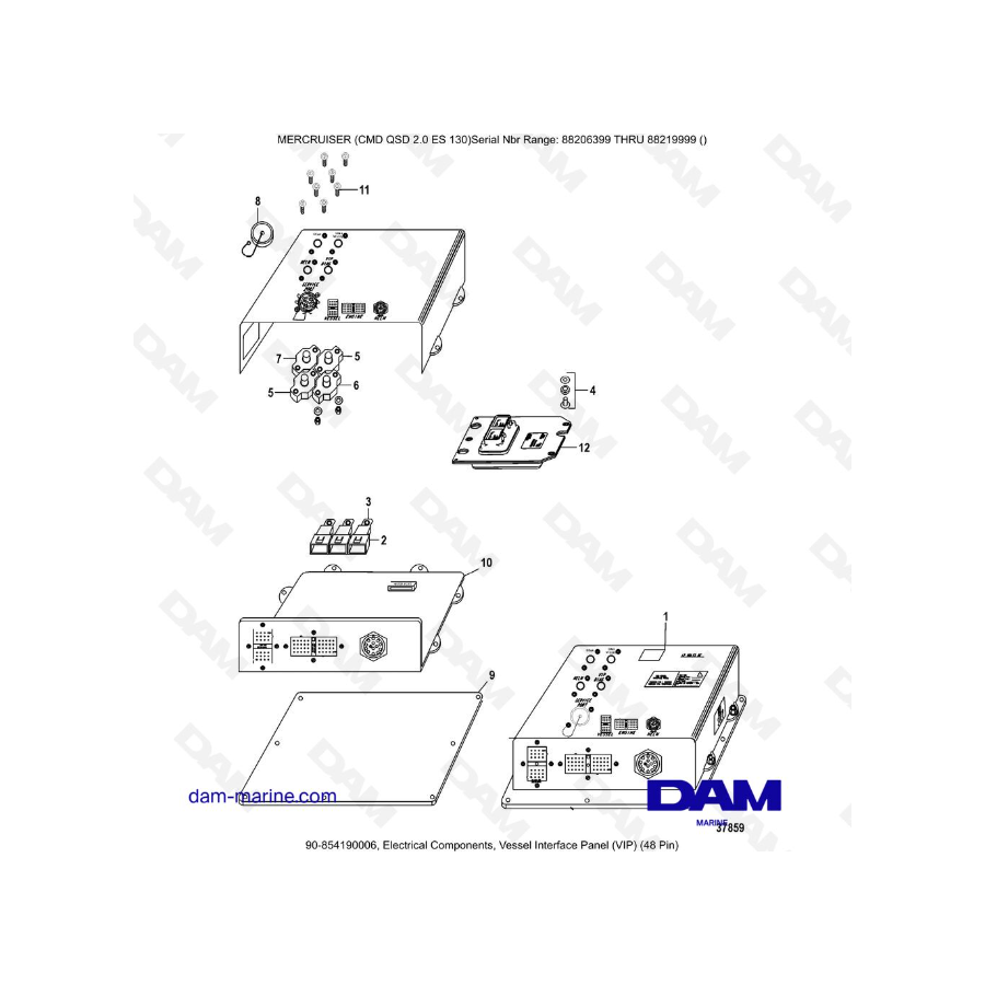 MERCRUISER CMD QSD 2.0 ES 150 - Electrical Components, Vessel Interface Panel (VIP) (48 Pin) MERCRUISER CMD QSD 2.0 ES 150 - Electrical Components, Vessel Interface Panel (VIP) (48 Pin)