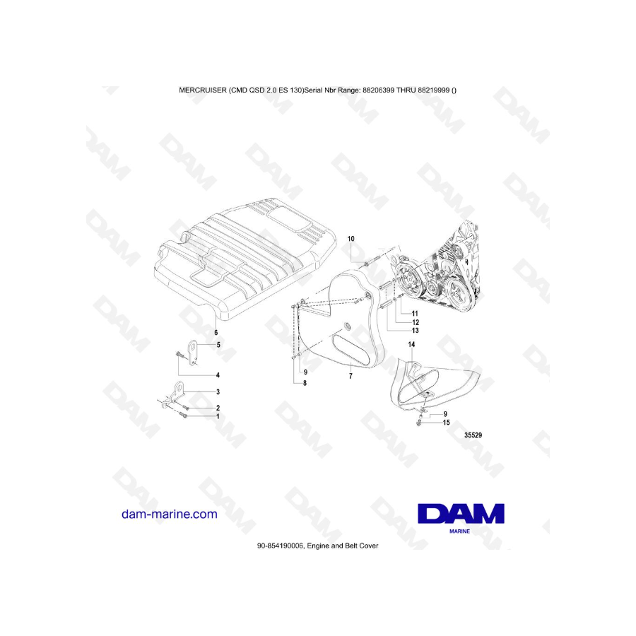 MERCRUISER CMD QSD 2.0 ES 150 - Engine and Belt Cover