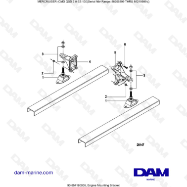 MERCRUISER CMD QSD 2.0 ES 150 - Engine Mounting Bracket