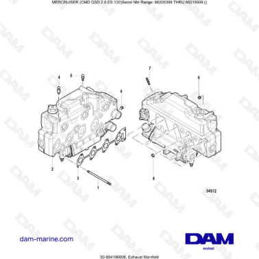 MERCRUISER CMD QSD 2.0 ES 150 -  Exhaust Manifold