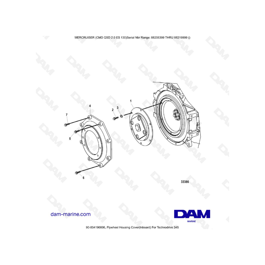 MERCRUISER CMD QSD 2.0 ES 150 - Flywheel Housing Cover(Inboard) For Technodrive 345