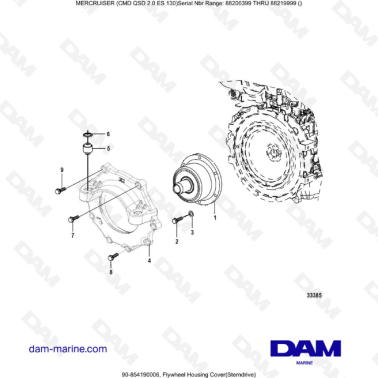 MERCRUISER CMD QSD 2.0 ES 150 - Flywheel Housing Cover(Sterndrive)