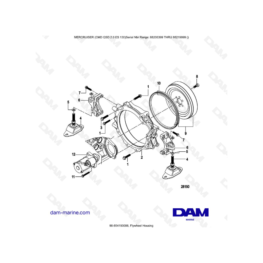 MERCRUISER CMD QSD 2.0 ES 150 - Flywheel Housing MERCRUISER CMD QSD 2.0 ES 150 - Flywheel Housing