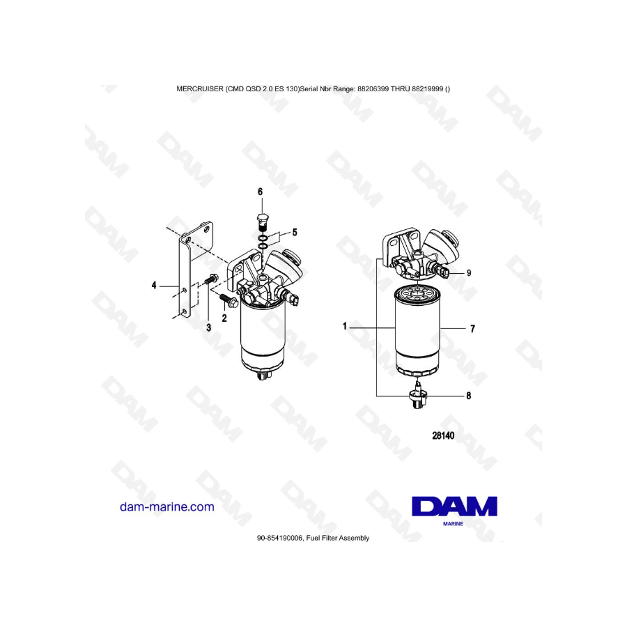 MERCRUISER CMD QSD 2.0 ES 150 - Fuel Filter Assembly
