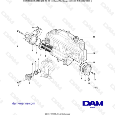 MERCRUISER CMD QSD 2.0 ES 150 - Heat Exchanger