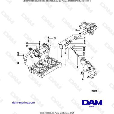 MERCRUISER CMD QSD 2.0 ES 150 - Oil Pump and Balance Shaft