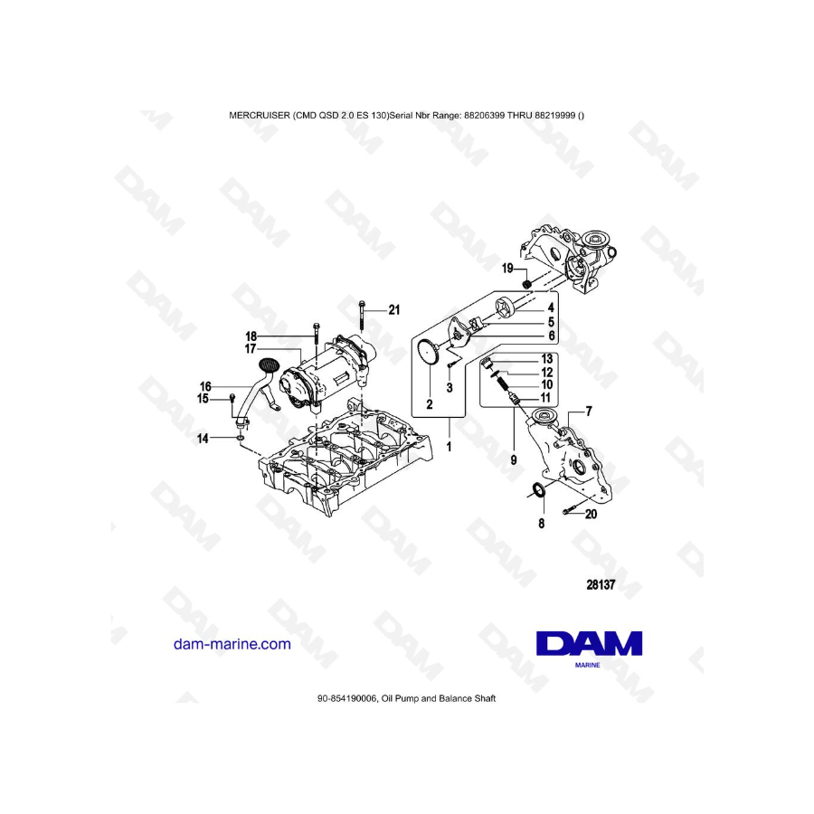 MERCRUISER CMD QSD 2.0 ES 150 - Oil Pump and Balance Shaft MERCRUISER CMD QSD 2.0 ES 150 - Oil Pump and Balance Shaft