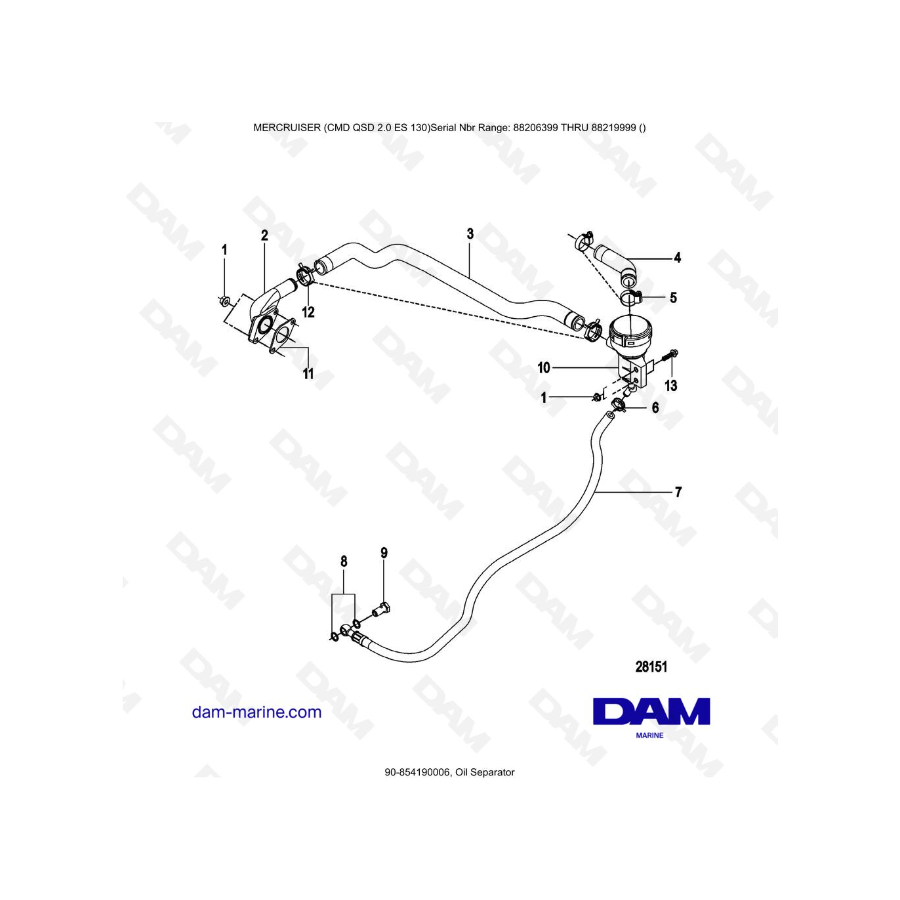 Separador de aceite MERCRUISER CMD QSD 2.0 ES 150