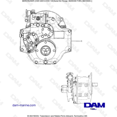 MERCRUISER CMD QSD 2.0 ES 150 - Transmission and Related Parts (Inboard), Technodrive 485
