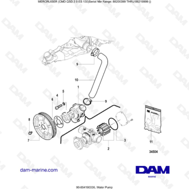 MERCRUISER CMD QSD 2.0 ES 150 - Water Pump