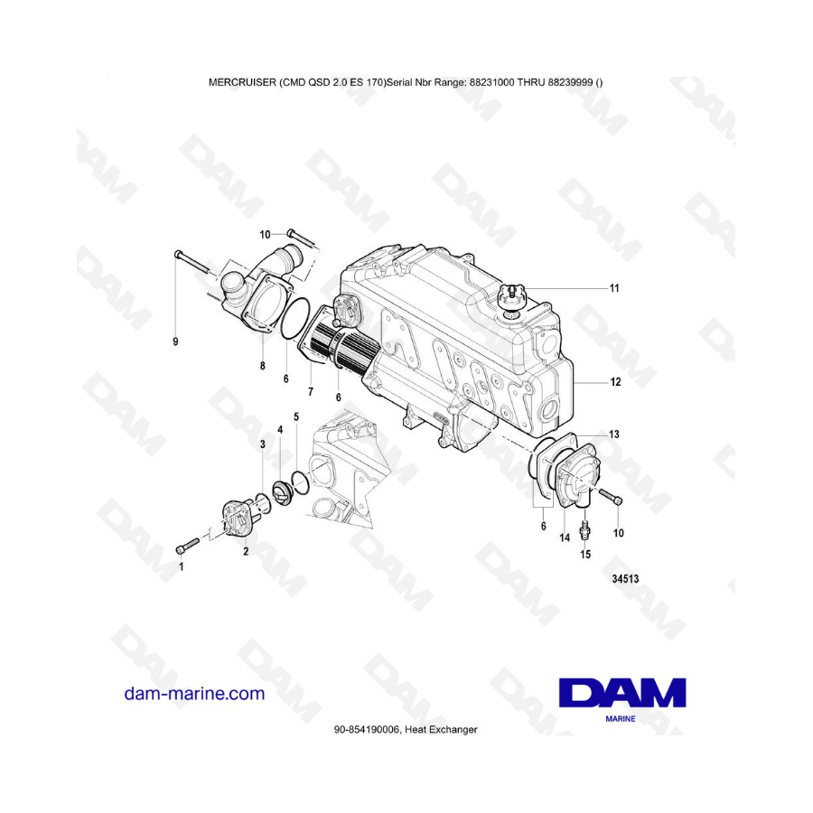 Mercruiser CMD QSD 2.0 ES 170 - Heat Exchanger