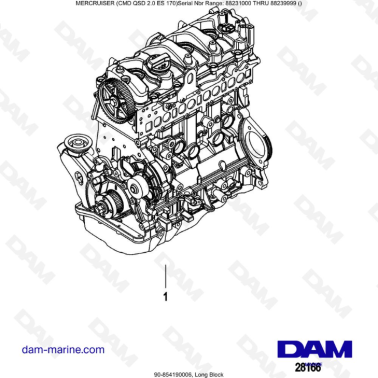 Mercruiser CMD QSD 2.0 ES 170 - Long Block