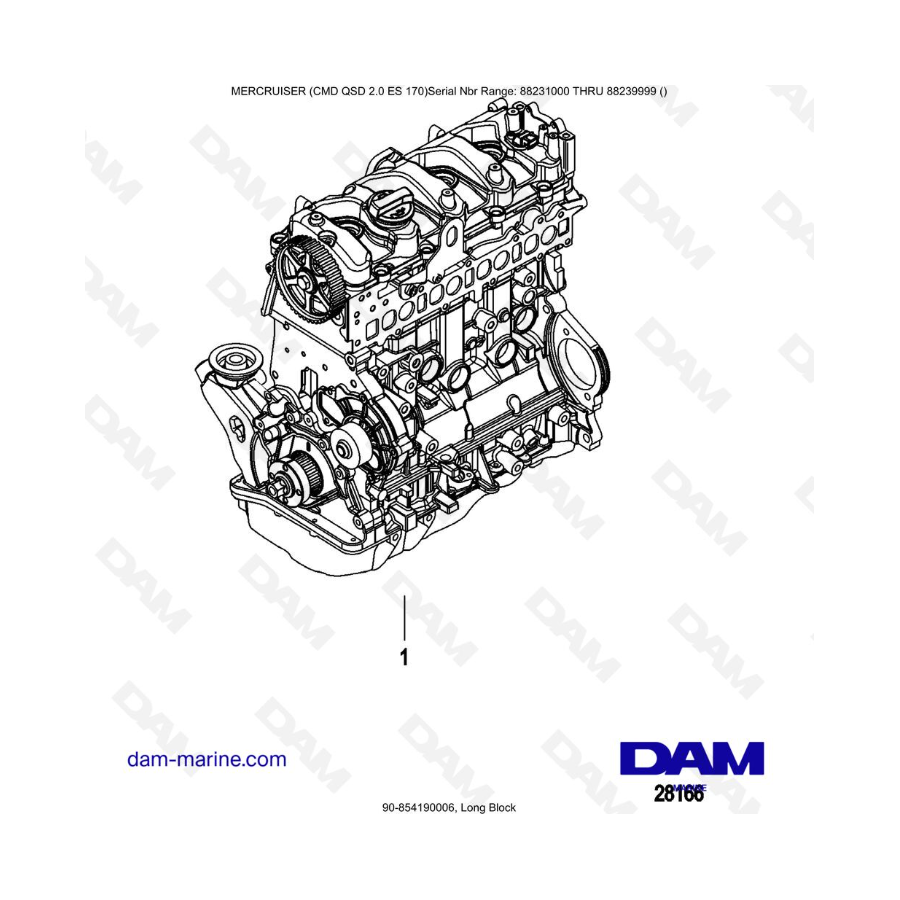 Mercruiser CMD QSD 2.0 ES 170 - Long Block