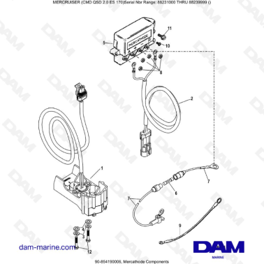 Mercruiser CMD QSD 2.0 ES 170 - Mercathode Components