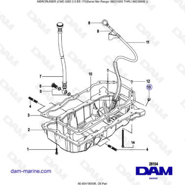 Mercruiser CMD QSD 2.0 ES 170 - Oil Pan