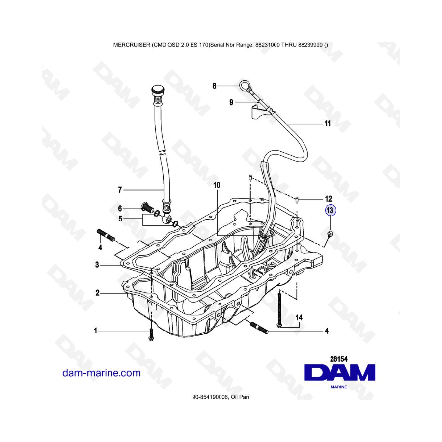 Mercruiser CMD QSD 2.0 ES 170 - Oil Pan