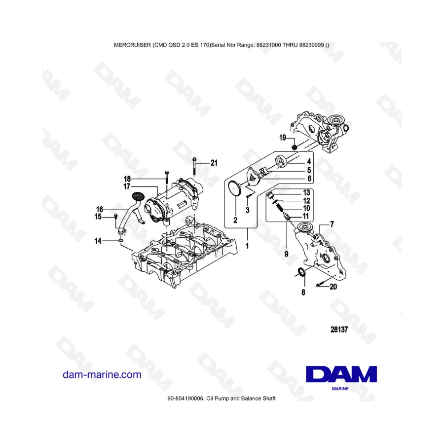 Mercruiser CMD QSD 2.0 ES 170 - Oil Pump and Balance Shaft Mercruiser CMD QSD 2.0 ES 170 - Oil Pump and Balance Shaft