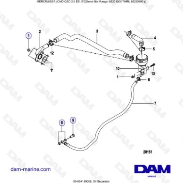 MERCRUISER CMD QSD 2.0 ES 170 - Oil Separator