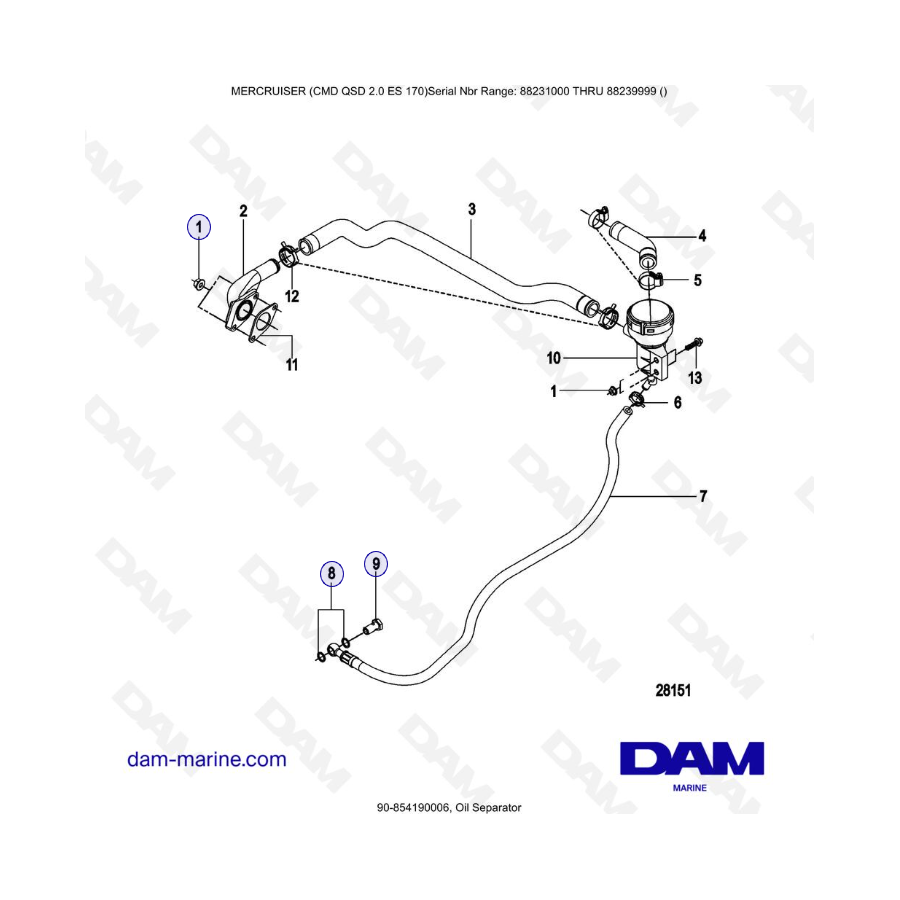 MERCRUISER CMD QSD 2.0 ES 170 - Oil Separator