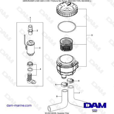 Mercruiser CMD QSD 2.0 ES 170 - Seawater Filter