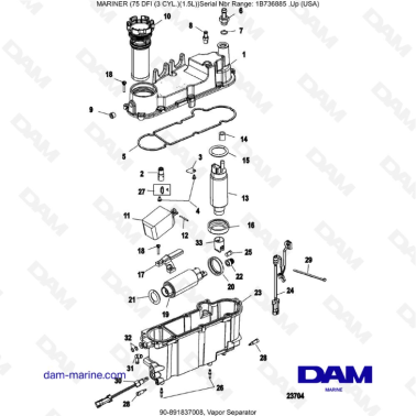 Mercury Mariner 75 Optimax - Vapor Separator