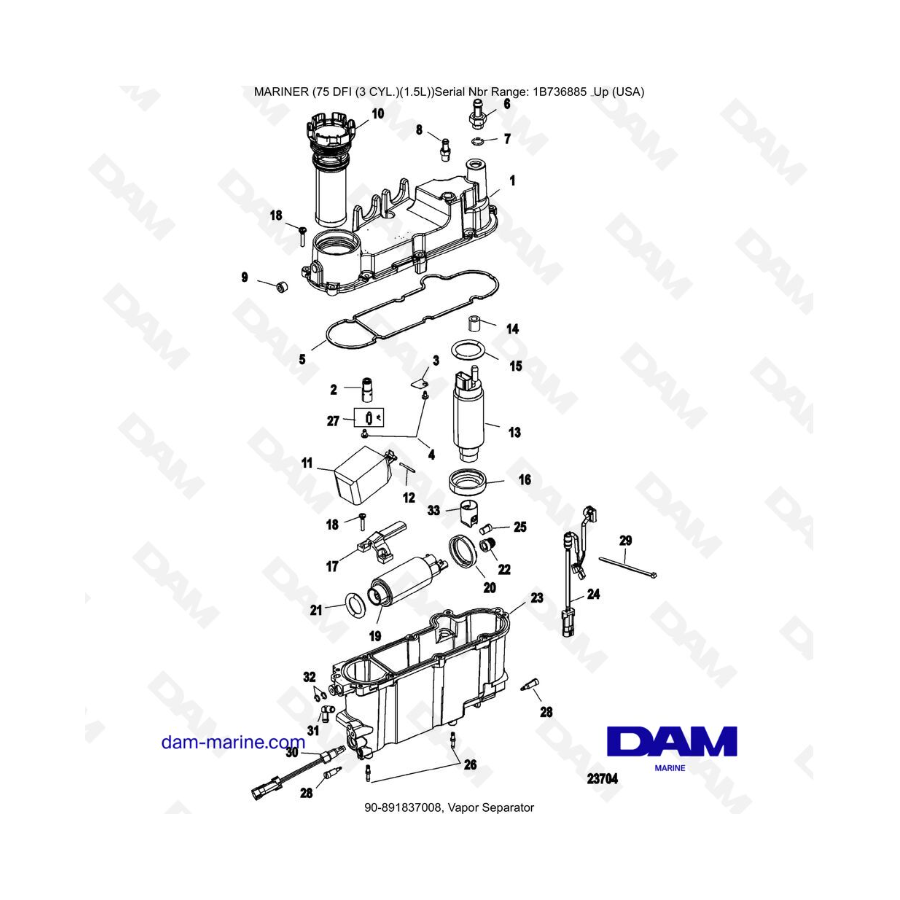 Mercury Mariner 75 Optimax - Vapor Separator