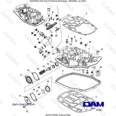 Mercury Mariner 225 EFI - Exhaust Plate