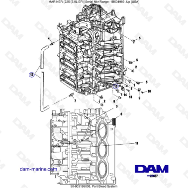 Mercury Mariner 225 EFI - Port Bleed System
