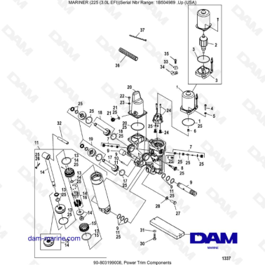 Mercury Mariner 225 EFI - Power Trim Components