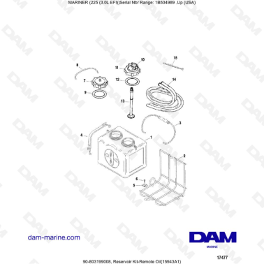 Mercury Mariner 225 EFI - Reservoir Kit-Remote Oil(15943A1)