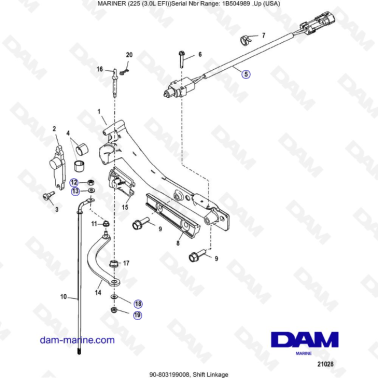 Mercury Mariner 225 EFI - Shift Linkage