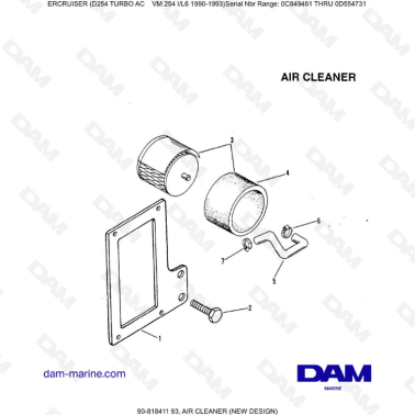 Mercruiser D254 TURBO AC - AIR CLEANER (NEW DESIGN)