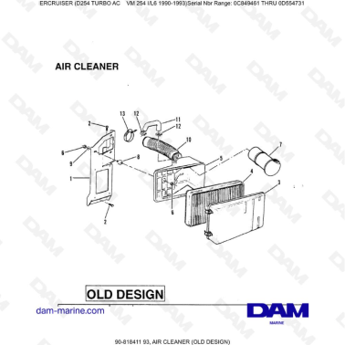 Mercruiser D254 TURBO AC - AIR CLEANER (OLD DESIGN)