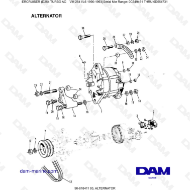 Mercruiser D254 TURBO AC - ALTERNATOR