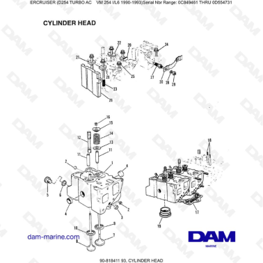 Mercruiser D254 TURBO AC - CYLINDER HEAD