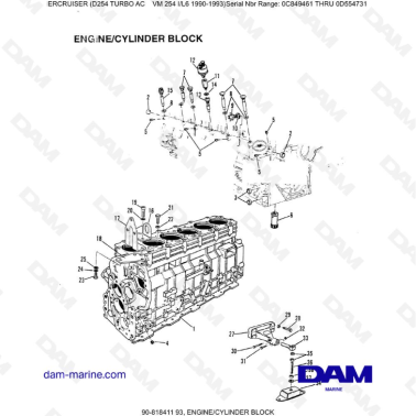 Mercruiser D254 TURBO AC - ENGINE/CYLINDER BLOCK
