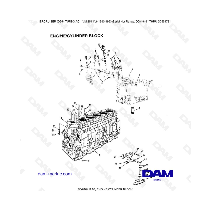 Mercruiser D254 TURBO AC - ENGINE/CYLINDER BLOCK Mercruiser D254 TURBO AC - ENGINE/CYLINDER BLOCK