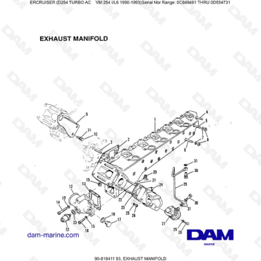 Mercruiser D254 TURBO AC - EXHAUST MANIFOLD