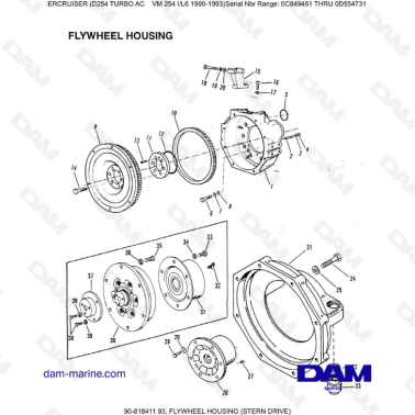 Mercruiser D254 TURBO AC - FLYWHEEL HOUSING (STERN DRIVE)