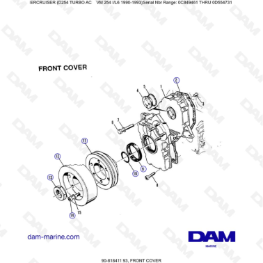 Mercruiser D254 TURBO AC - FRONT COVER