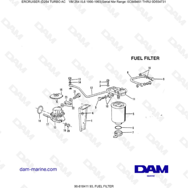 Mercruiser D254 TURBO AC - FUEL FILTER